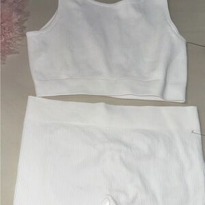 Fashion Nova White Athletic Shorts Set